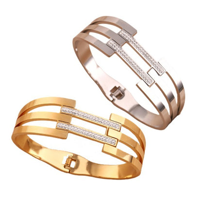 Hollow out Bracelet Stainless Steel Female Style Bracelet Geometric Circle Hollow out Handpiece